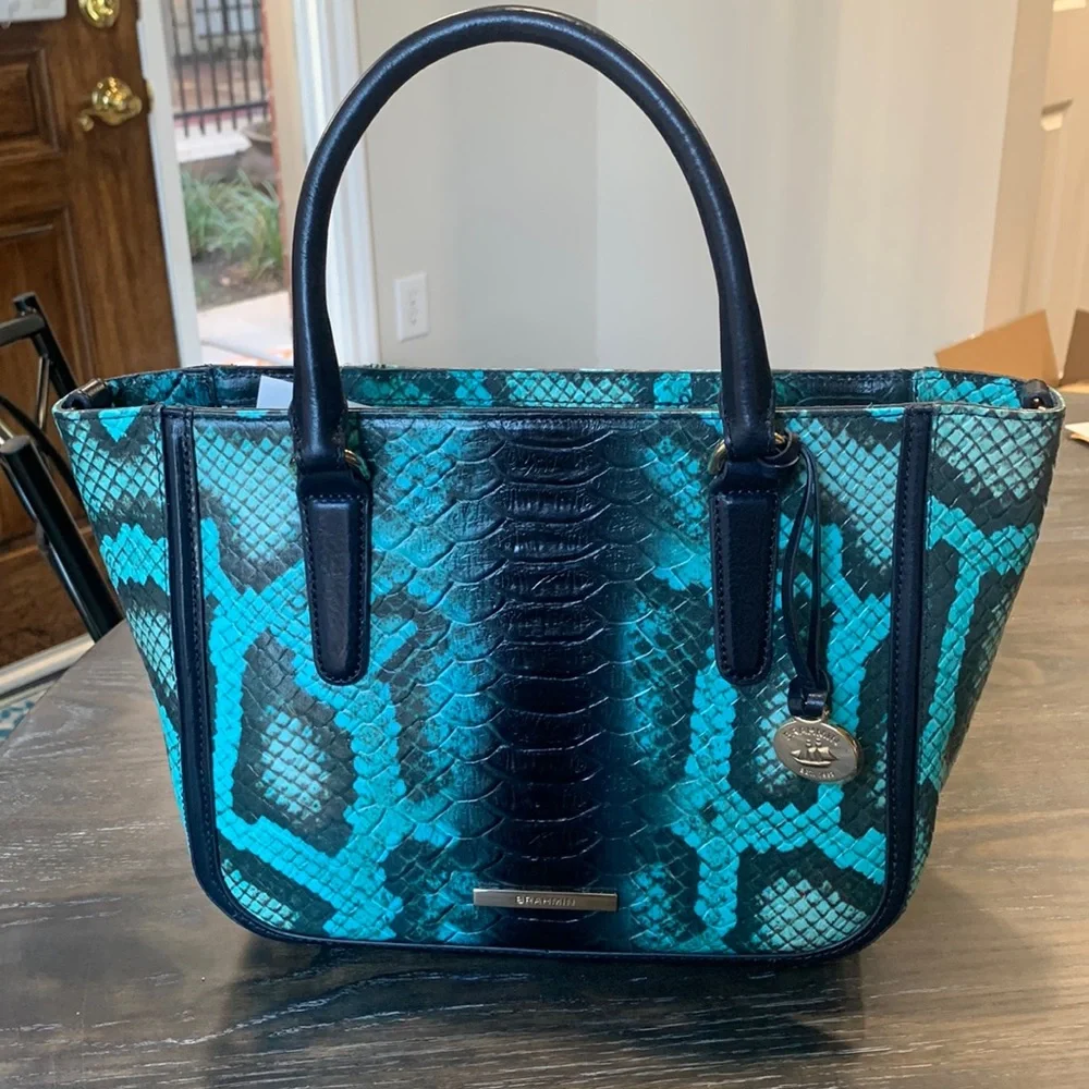 Brahmin small Ashlee blue Waterford tote NWT - Picture 1 of 8